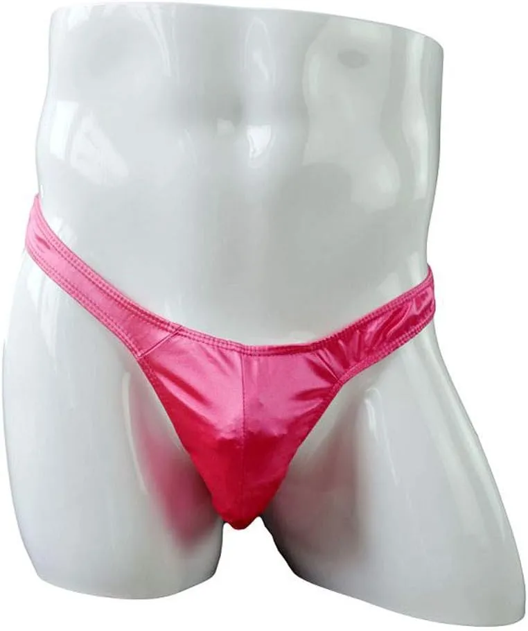 Men's Shiny Briefs Underwear Patent Leather Thong Low Rise T-Back G-String Comfortable Underpants