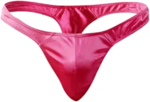 Men's Shiny Briefs Underwear Patent Leather Thong Low Rise T-Back G-String Comfortable Underpants