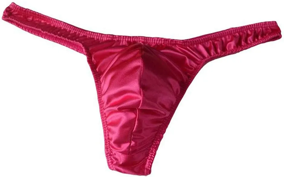 Men's Shiny Briefs Underwear Patent Leather Thong Low Rise T-Back G-String Comfortable Underpants