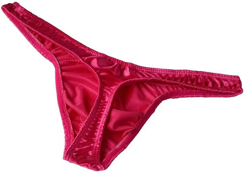 Men's Shiny Briefs Underwear Patent Leather Thong Low Rise T-Back G-String Comfortable Underpants