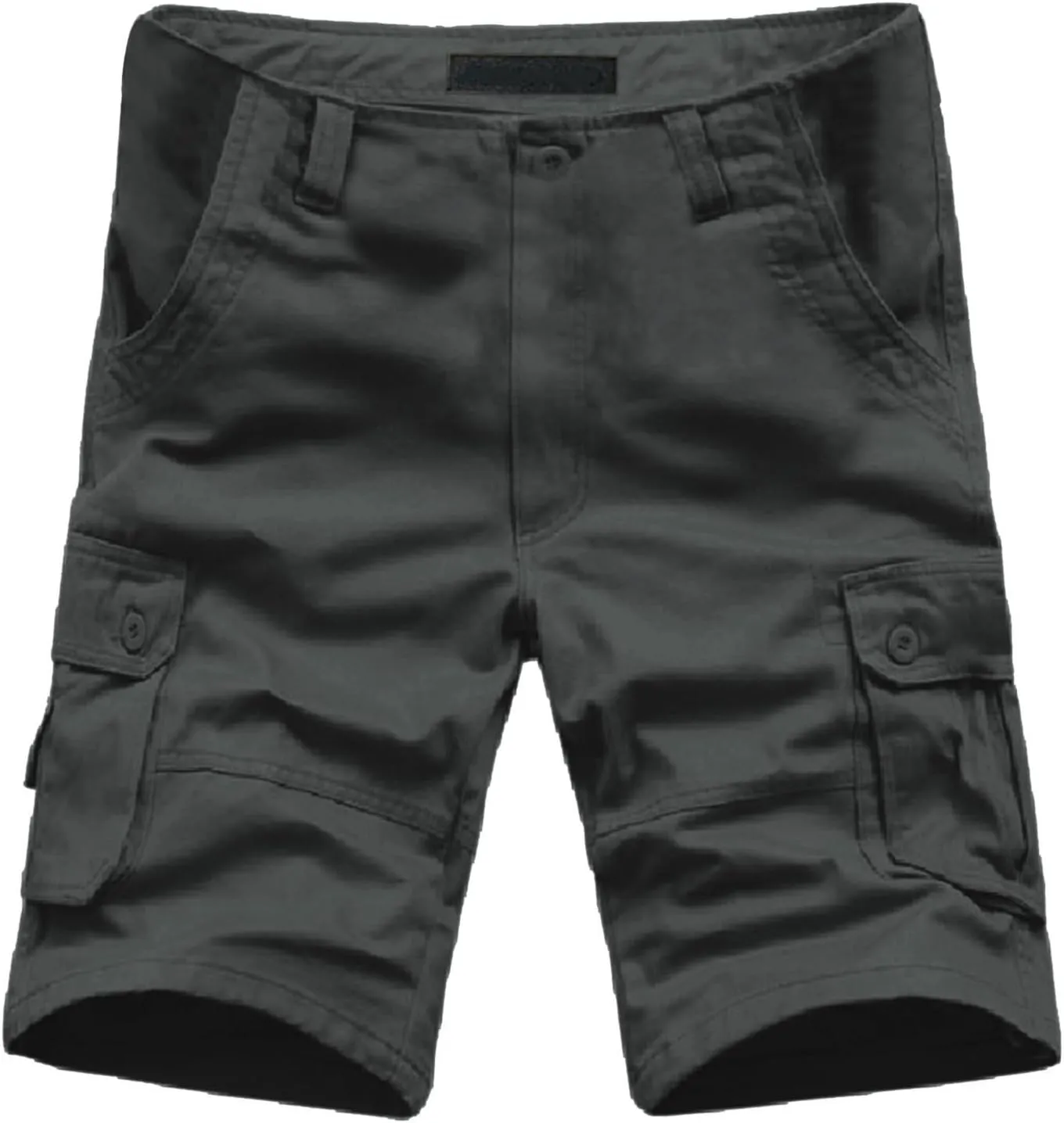 Mens Shorts Cargo Dress for Men Linen Summer Wear Woodland Camouflag Elastic Waist Khaki Dropped Shoulders