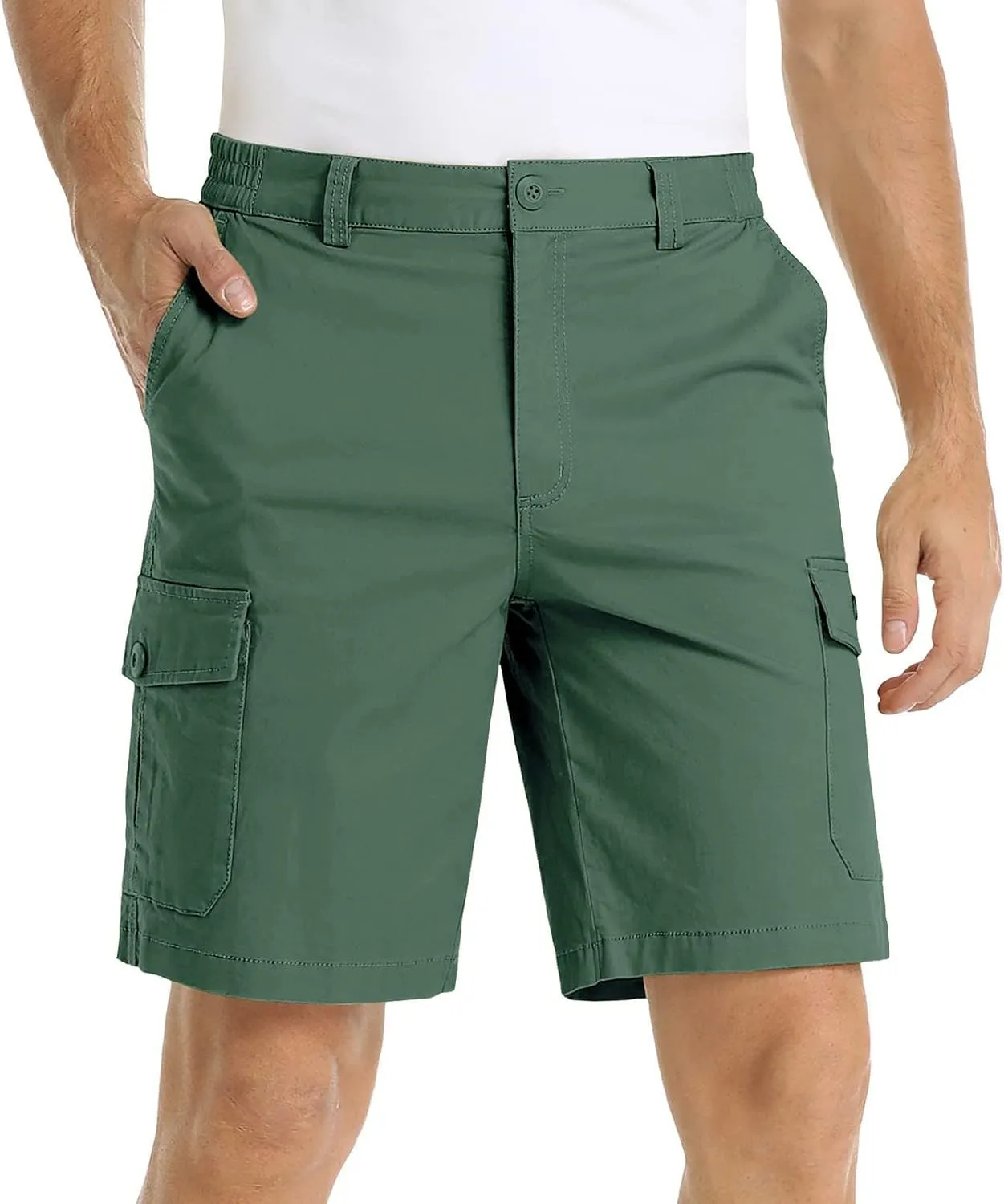Mens Shorts Cargo White Linen Denim Slim Fit Men Khaki 5 Inch Personalised for Below Knee Men's Big Corduroy Plain