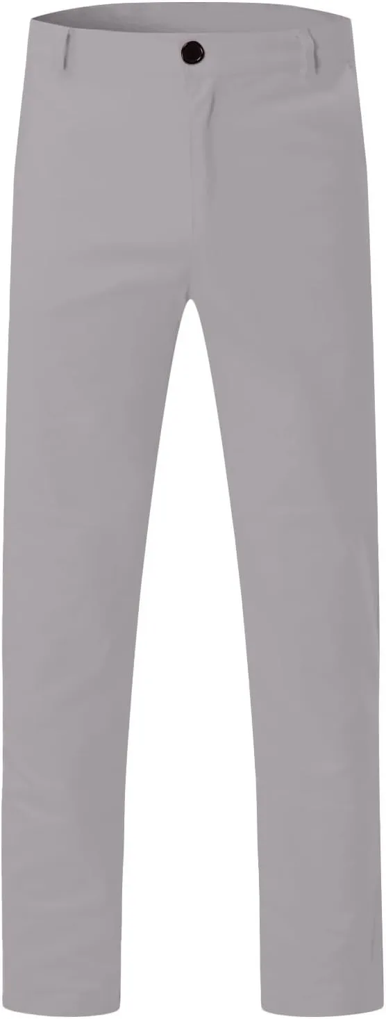 Mens Skinny Dress Pants Elastic Waist Flat Front Slim Fit Casual Smart Work Trousers Plus Size Business Golf Pants Slacks