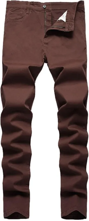 Mens Skinny Dress Pants Straight Leg Slim Fit Stretchy Solid Classic Chino Pants Outdoor Business Golf Casual Pants