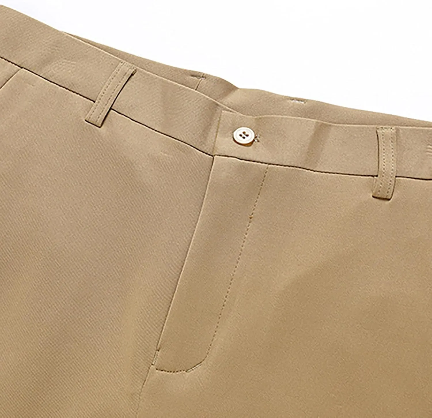 Mens Slim Fit Dress Pants Stretch Classic Flat Front Work Pants Lightweight Casual Business Office Straight Trousers