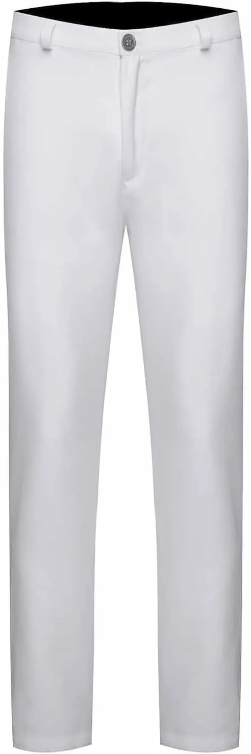 Men's Slim-Fit Flat-Front Dress Pant Classic Fit Flex Waist Suit Pants Wrinkle-Resistant Expandable-Waist Chino Pant