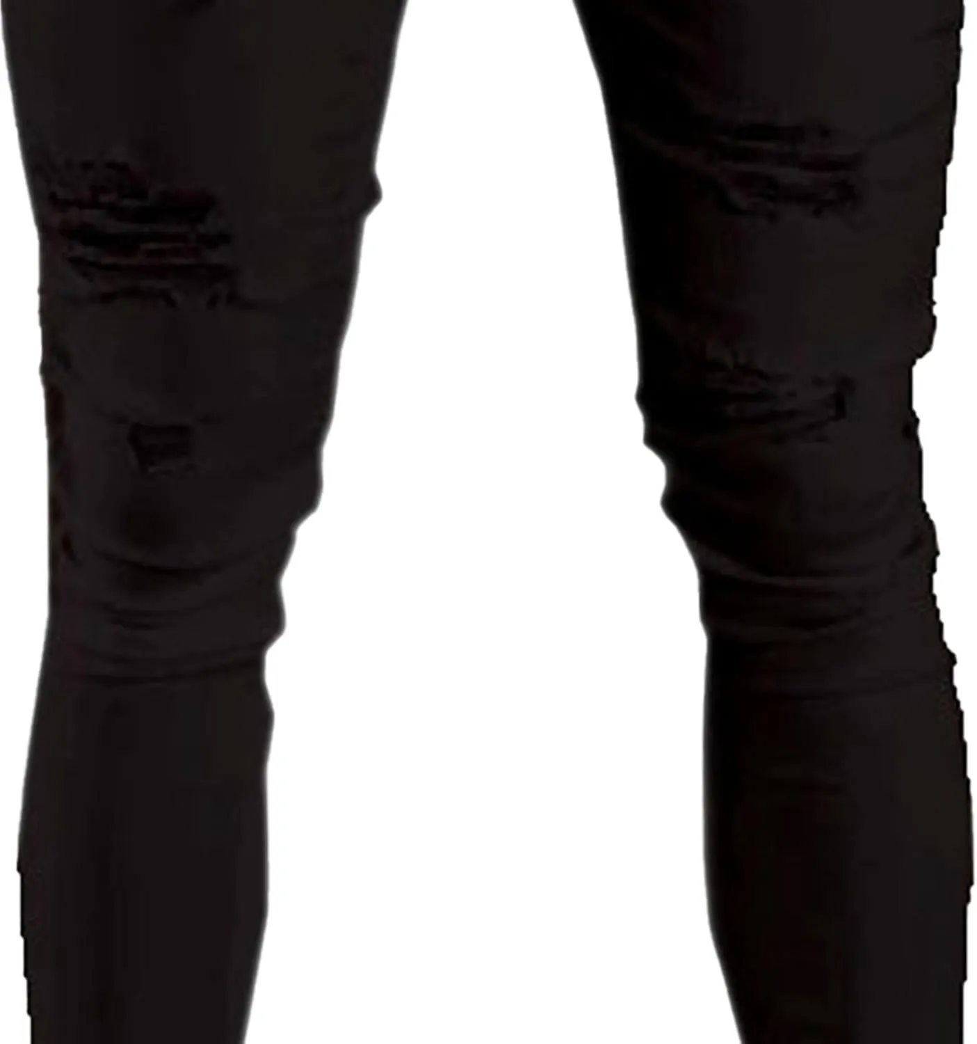 Men's Slim-fit Ripped Denim Pants Classic Casual Biker Jeans Pants Distressed Destroyed Trousers