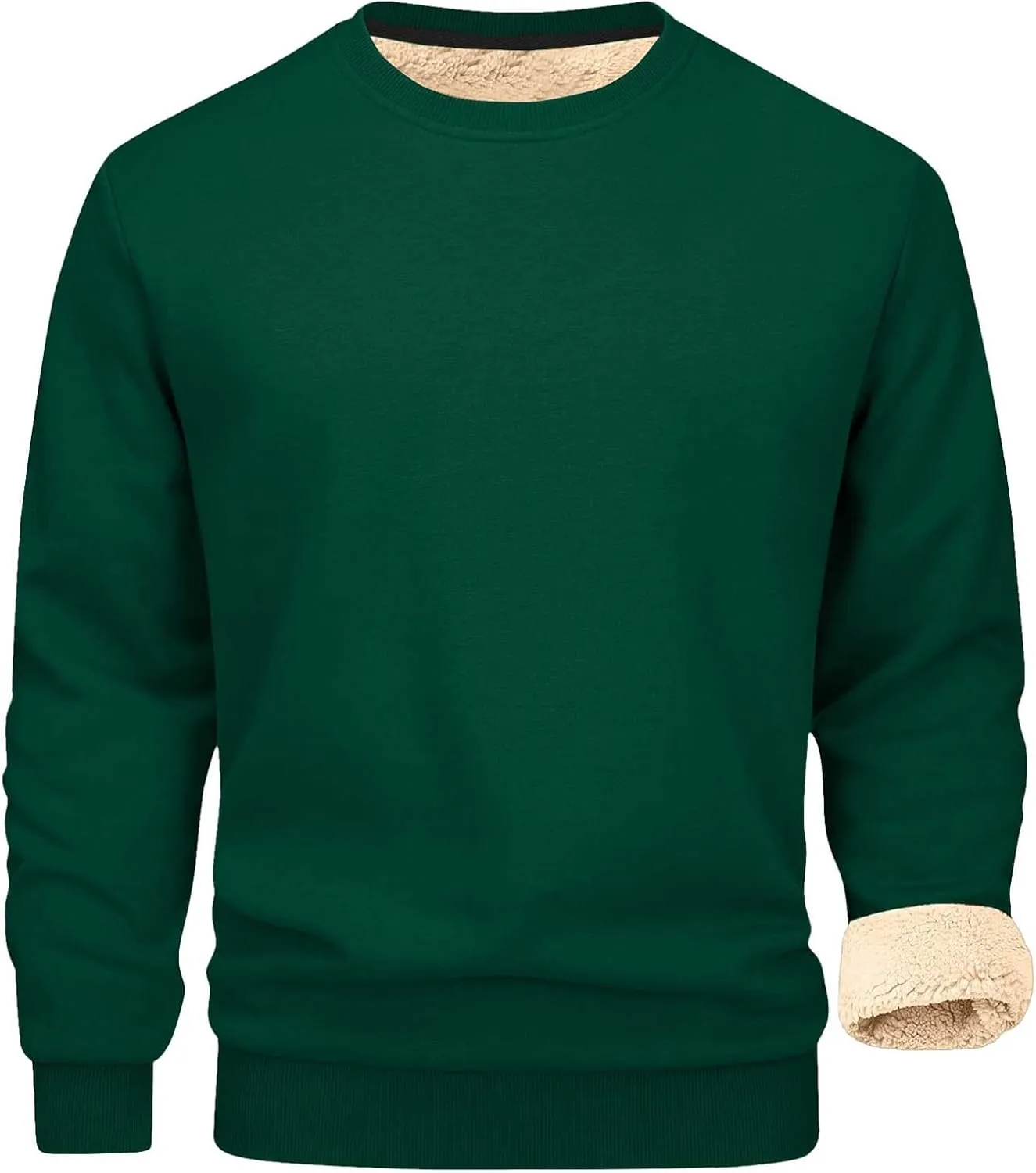 Men's Spring Autumn Winter Round Neck Sweater Simple Style Tops Trendy Loose Plus Velvet Oversized Distressed Sweatshirt