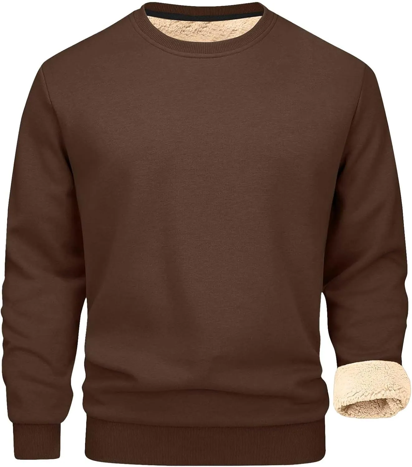 Men's Spring Autumn Winter Round Neck Sweater Simple Style Tops Trendy Loose Plus Velvet Oversized Distressed Sweatshirt