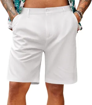 Mens Stretch Golf Shorts Slim-Fit Quick Dry Work Casual Short Pants Fashion Lightweight Flat Front Chino Dress Shorts
