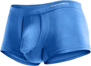 Men's Underwear Covered Waistband Boxer Briefs Low Rise Support Pouch Panties Comfortable Soft Slim Fit Underwear Trunks