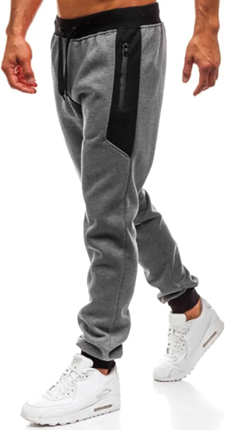 Mens Workout Cargo Sweatpants Fit Men's Classic-Fit Expandable-Waist Flat-Front Pant Mens Joggers with Pockets Cargo