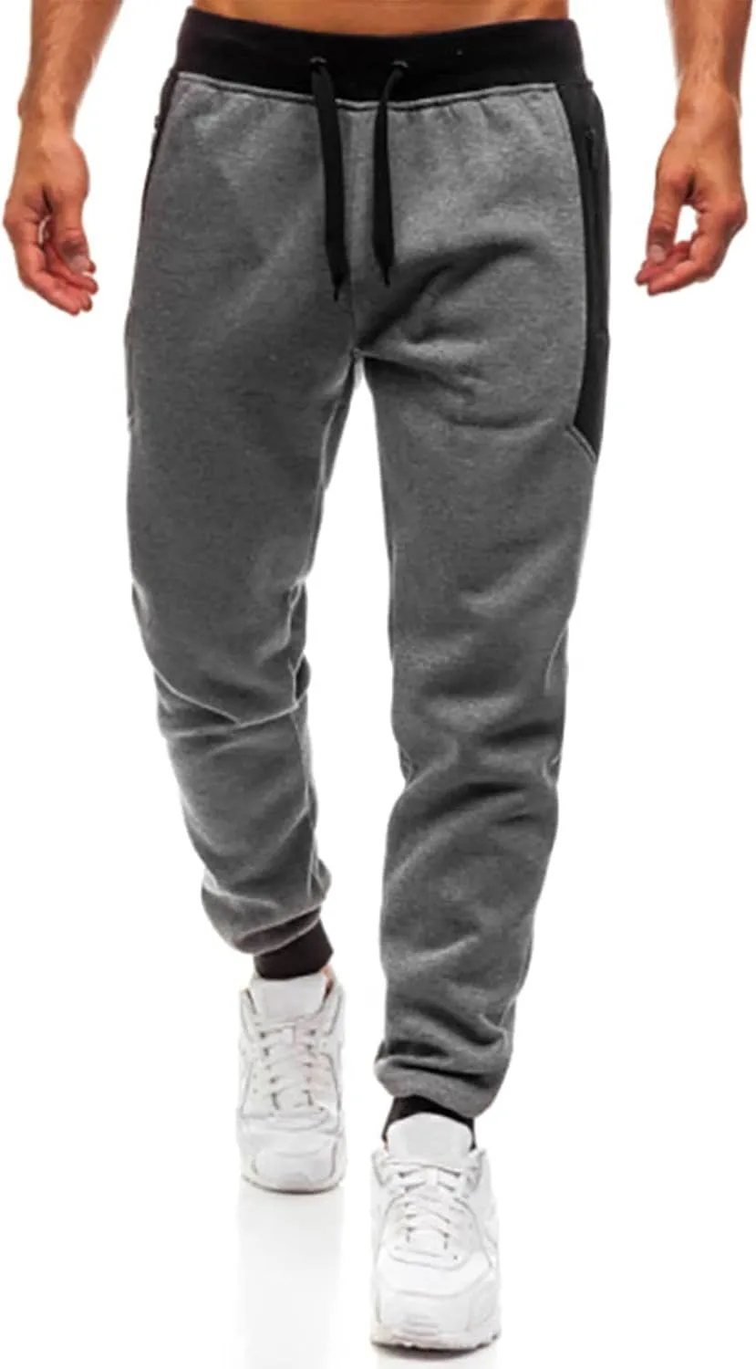 Mens Workout Cargo Sweatpants Fit Men's Classic-Fit Expandable-Waist Flat-Front Pant Mens Joggers with Pockets Cargo