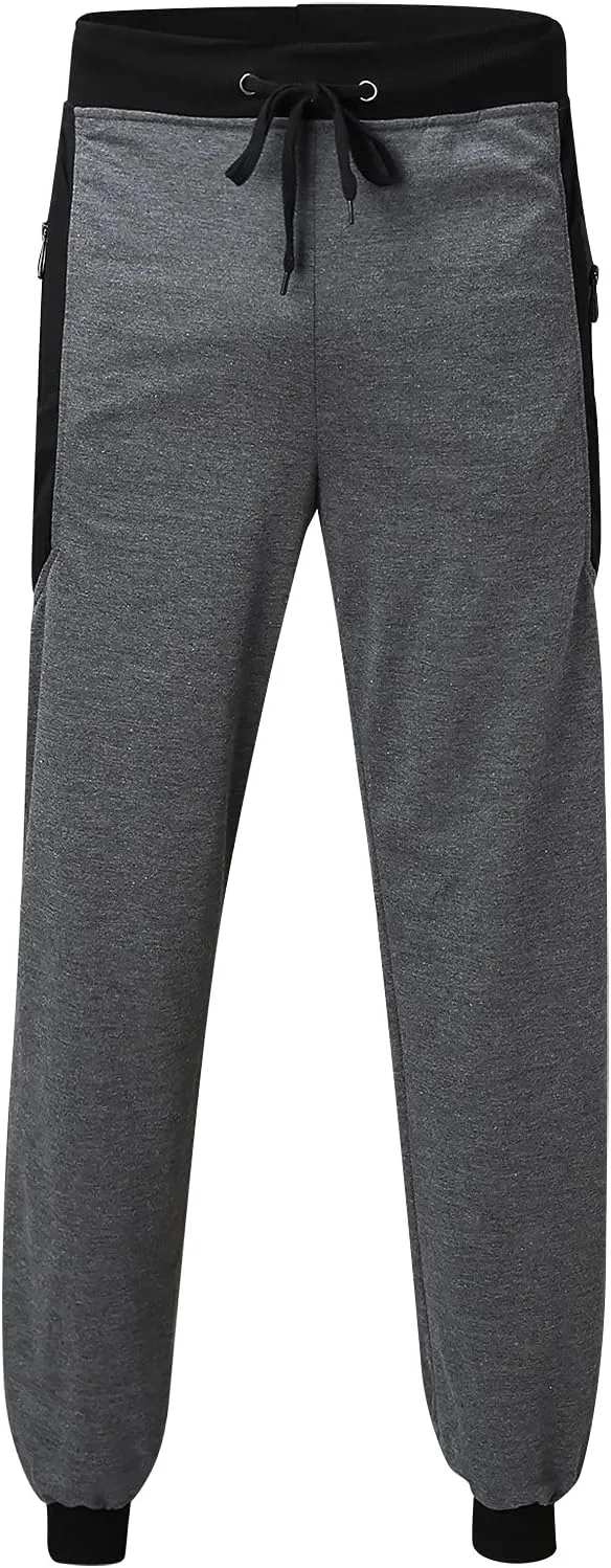 Mens Workout Cargo Sweatpants Fit Men's Classic-Fit Expandable-Waist Flat-Front Pant Mens Joggers with Pockets Cargo