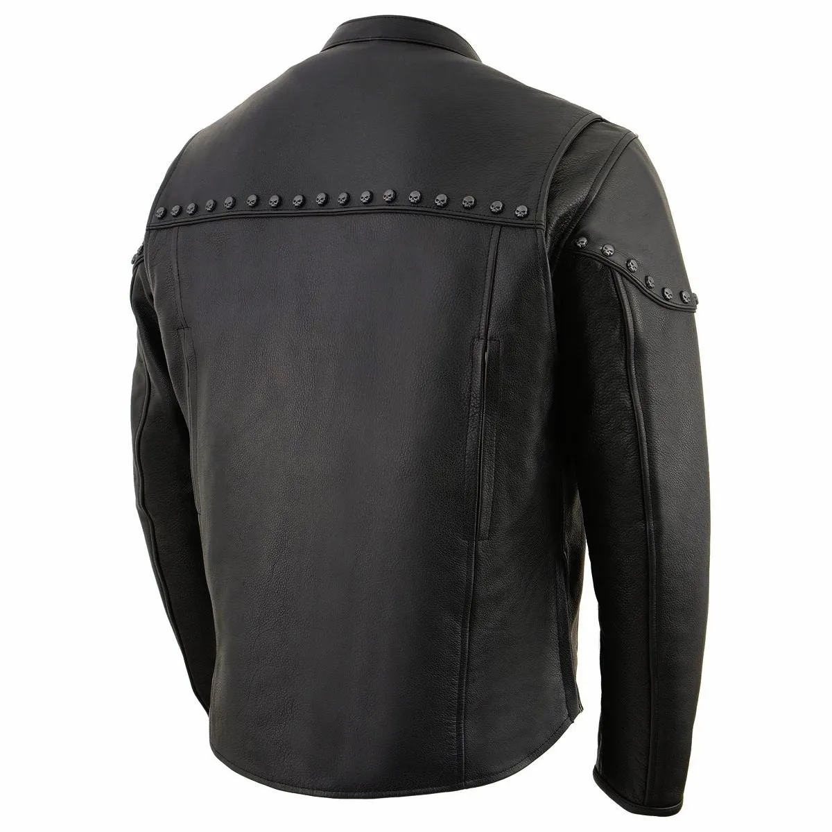 Milwaukee Leather MLM1504 Men's Black ‘The Skelly Racer’ Premium Moto