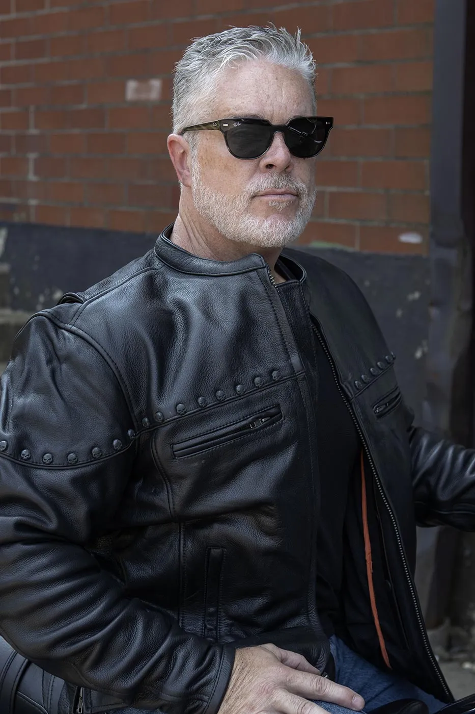 Milwaukee Leather MLM1504 Men's Black ‘The Skelly Racer’ Premium Moto