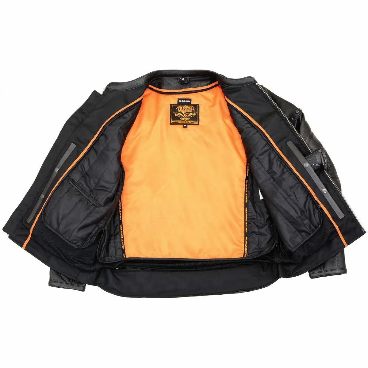 Milwaukee Leather MLM1504 Men's Black ‘The Skelly Racer’ Premium Moto