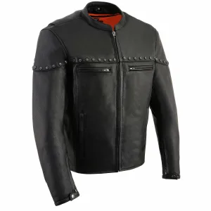 Milwaukee Leather MLM1504 Men's Black ‘The Skelly Racer’ Premium Moto