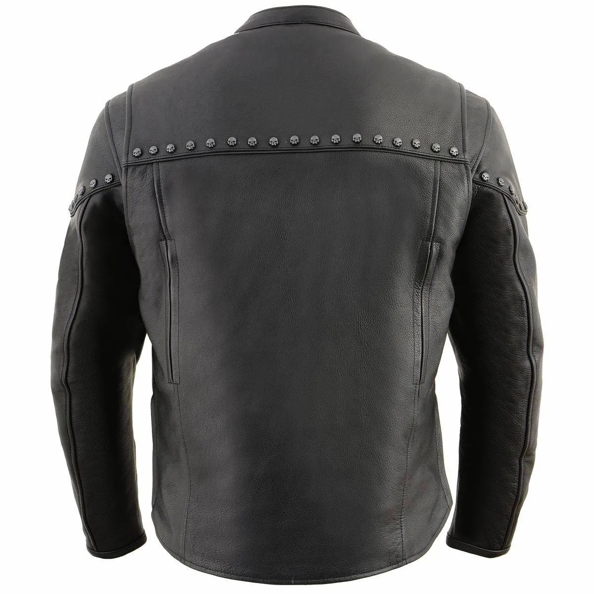 Milwaukee Leather MLM1504 Men's Black ‘The Skelly Racer’ Premium Moto