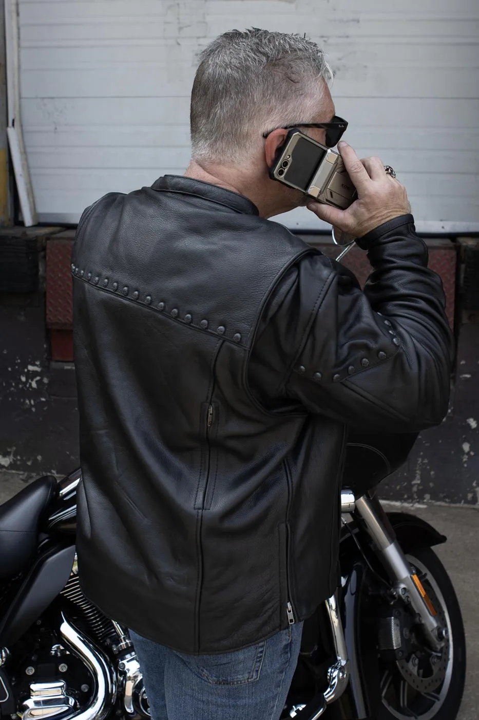 Milwaukee Leather MLM1504 Men's Black ‘The Skelly Racer’ Premium Moto