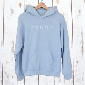 Mini Silver Hearts Ladies Hooded Sweatshirt