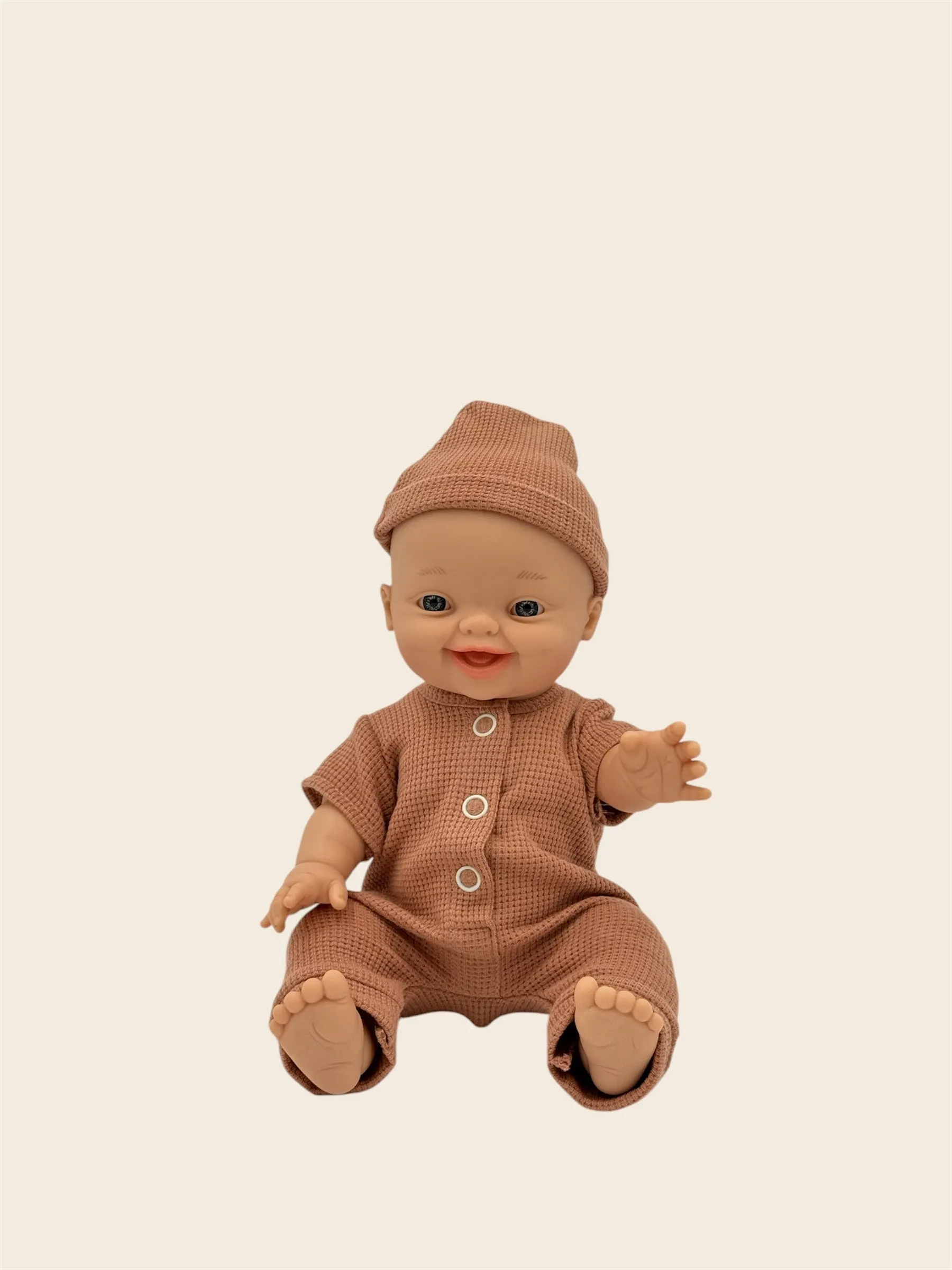Minikane Doll Clothes | Honeycomb Jumpsuit - Brown Sugar