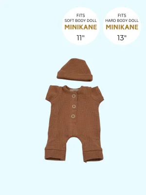 Minikane Doll Clothes | Honeycomb Jumpsuit - Brown Sugar
