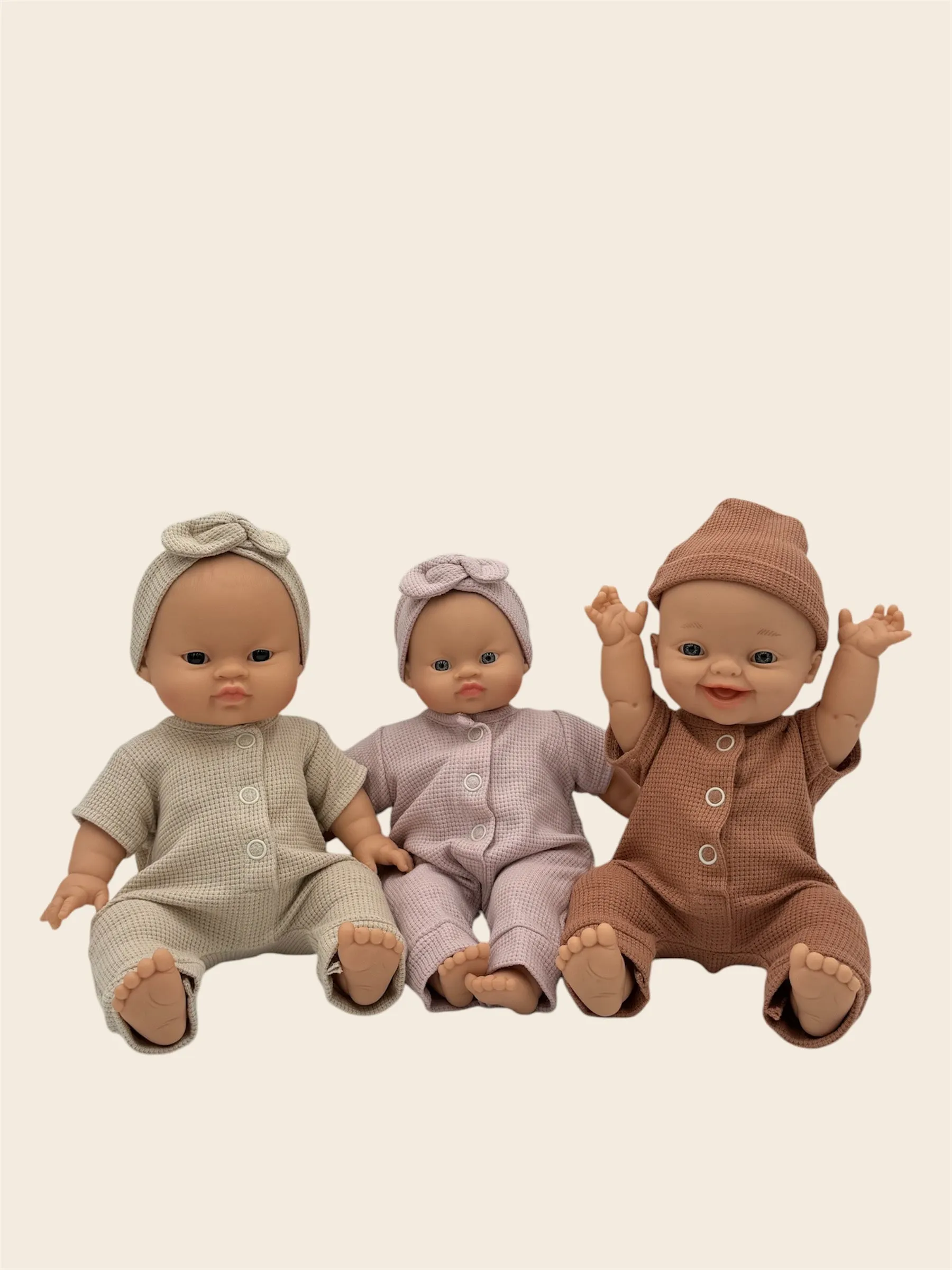Minikane Doll Clothes | Honeycomb Jumpsuit - Brown Sugar