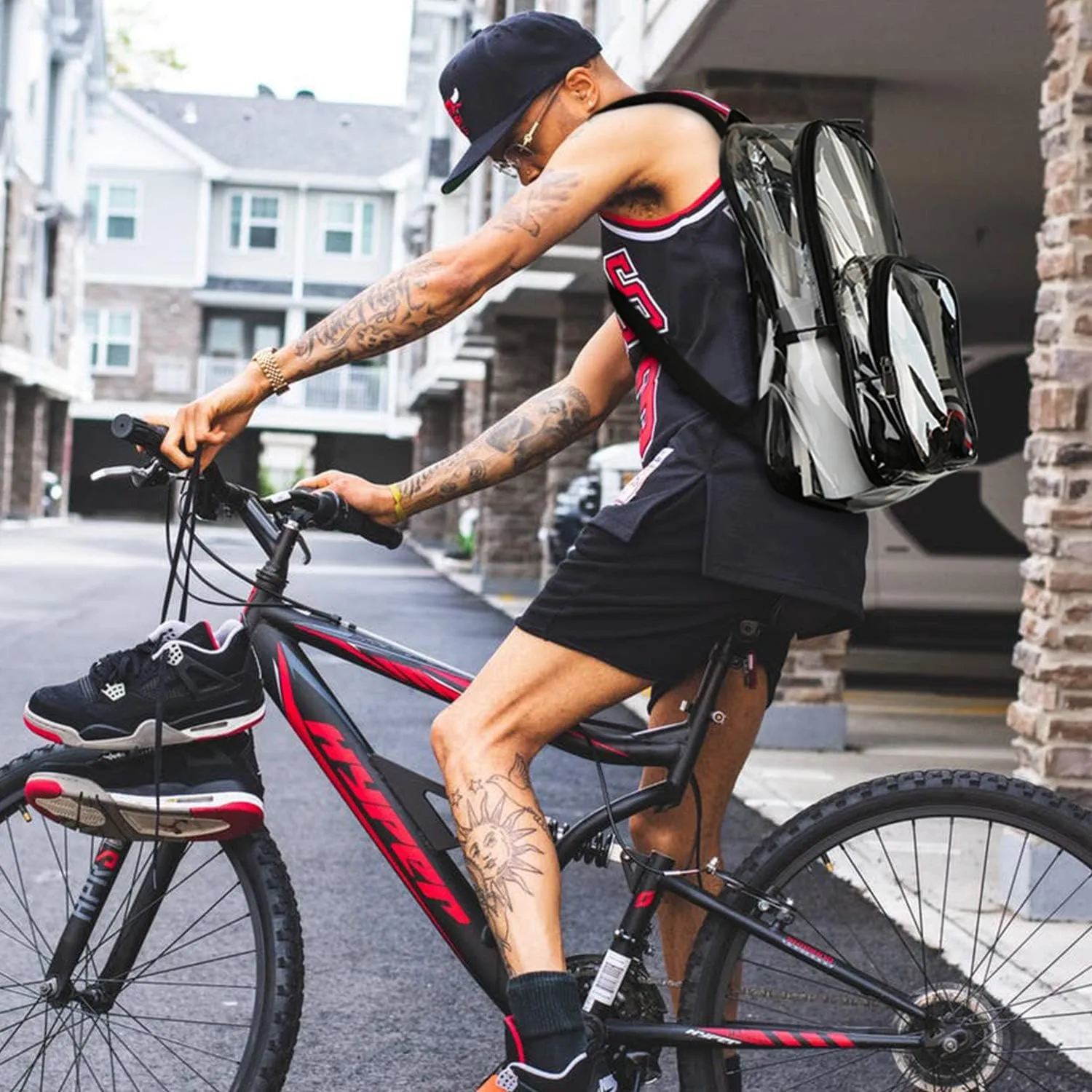 mommore Clear Backpack Durable Clear Bookbags Transparent Backpack for School, Work, Security