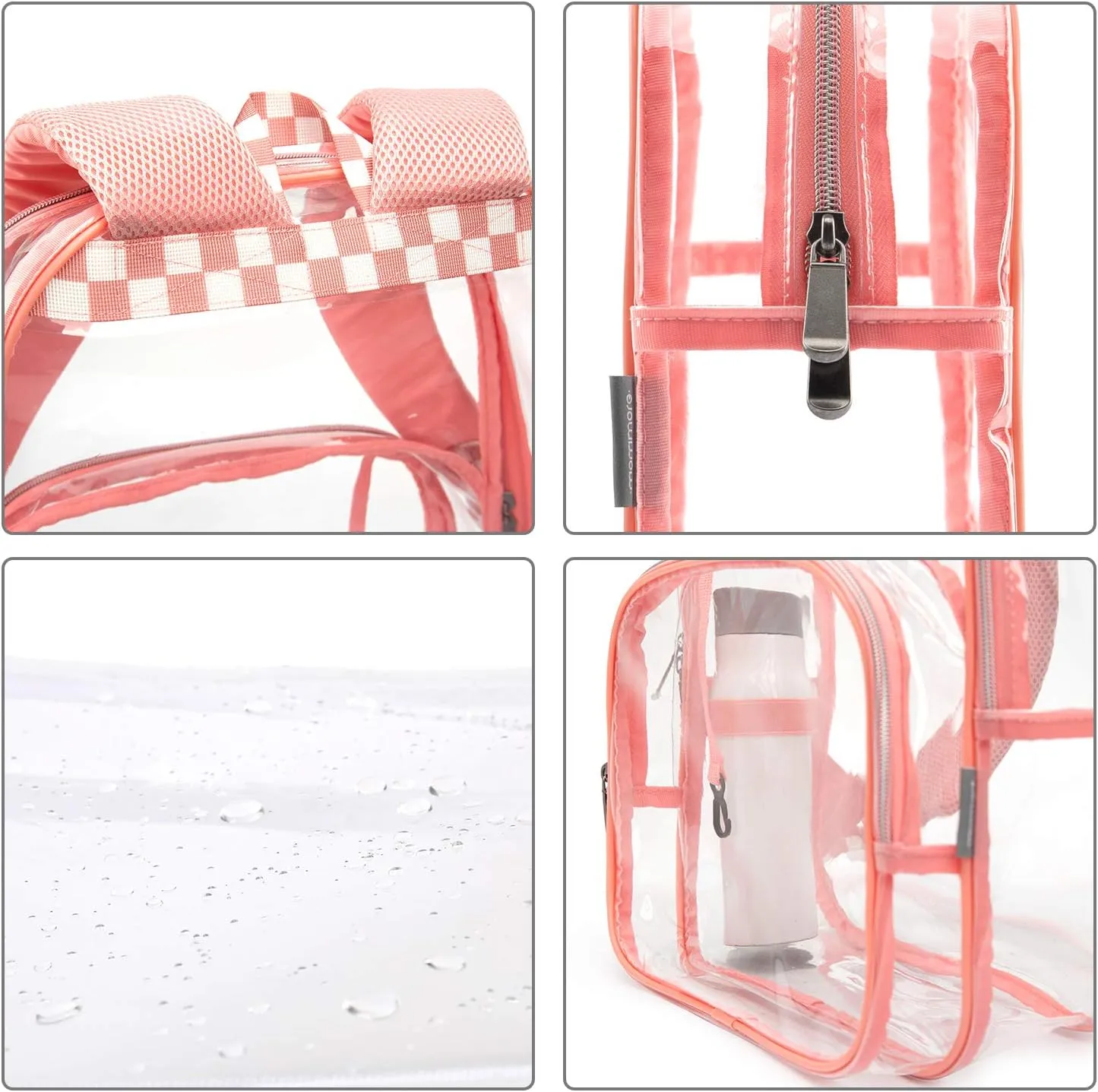 mommore Clear Backpack Durable Clear Bookbags Transparent Backpack for School, Work, Security