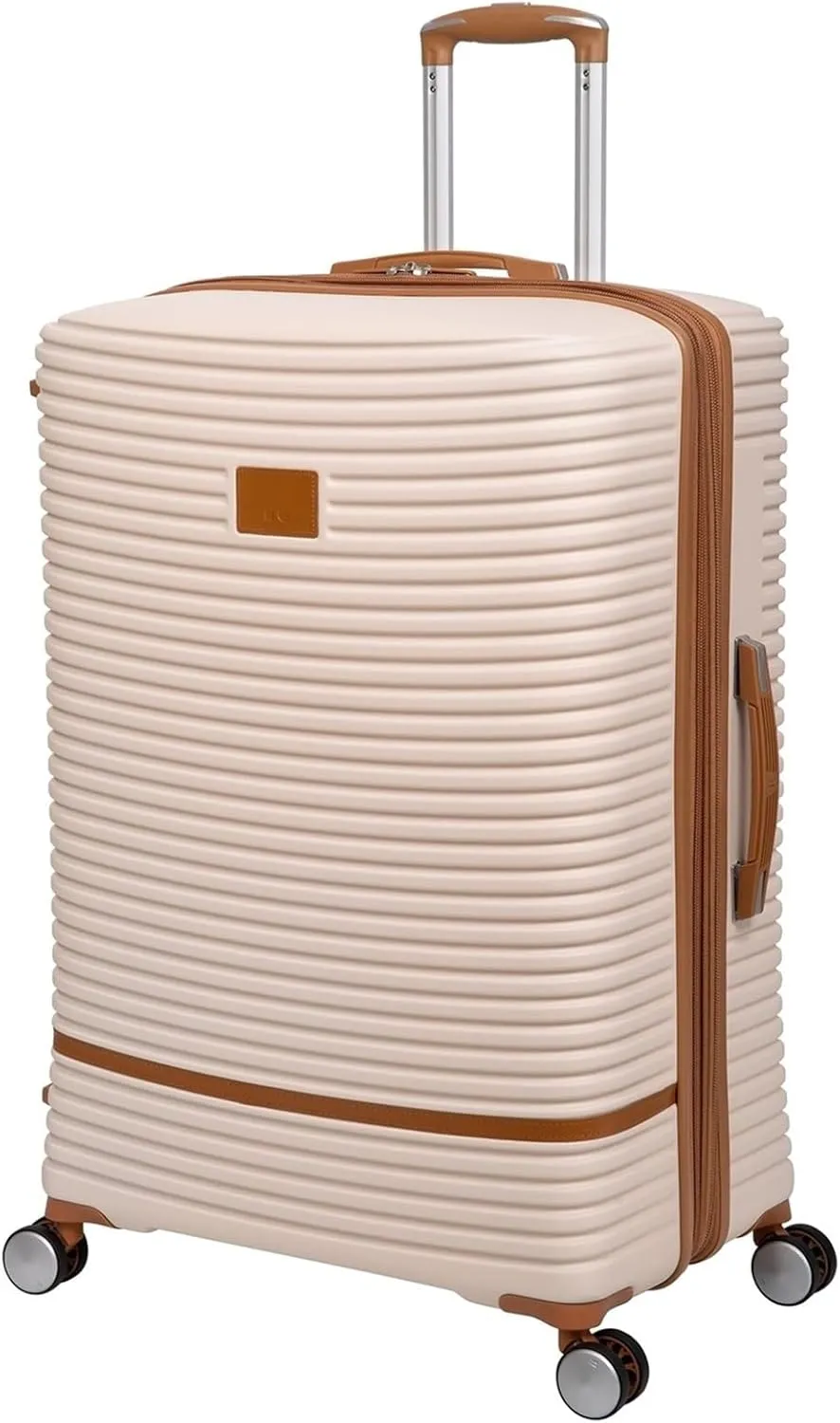 MUdson Trunk 31" Expandable Checked Spinner Luggage Durable (Color : Cream)