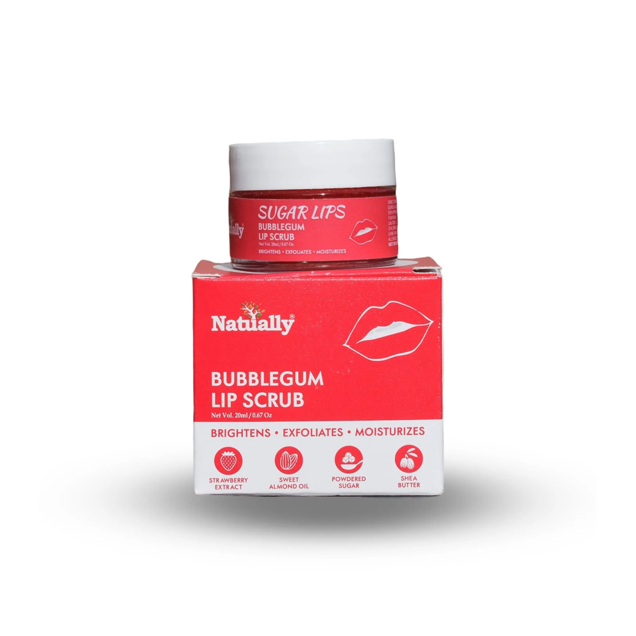 Natually Bubblegum Lip Scrub 20ml