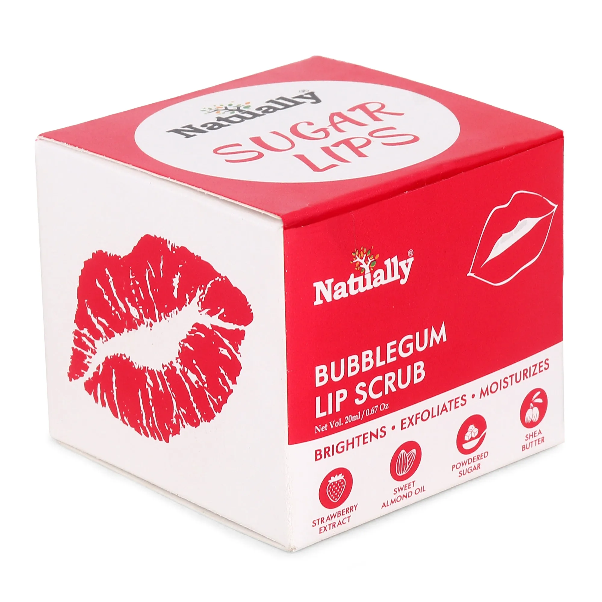 Natually Bubblegum Lip Scrub 20ml