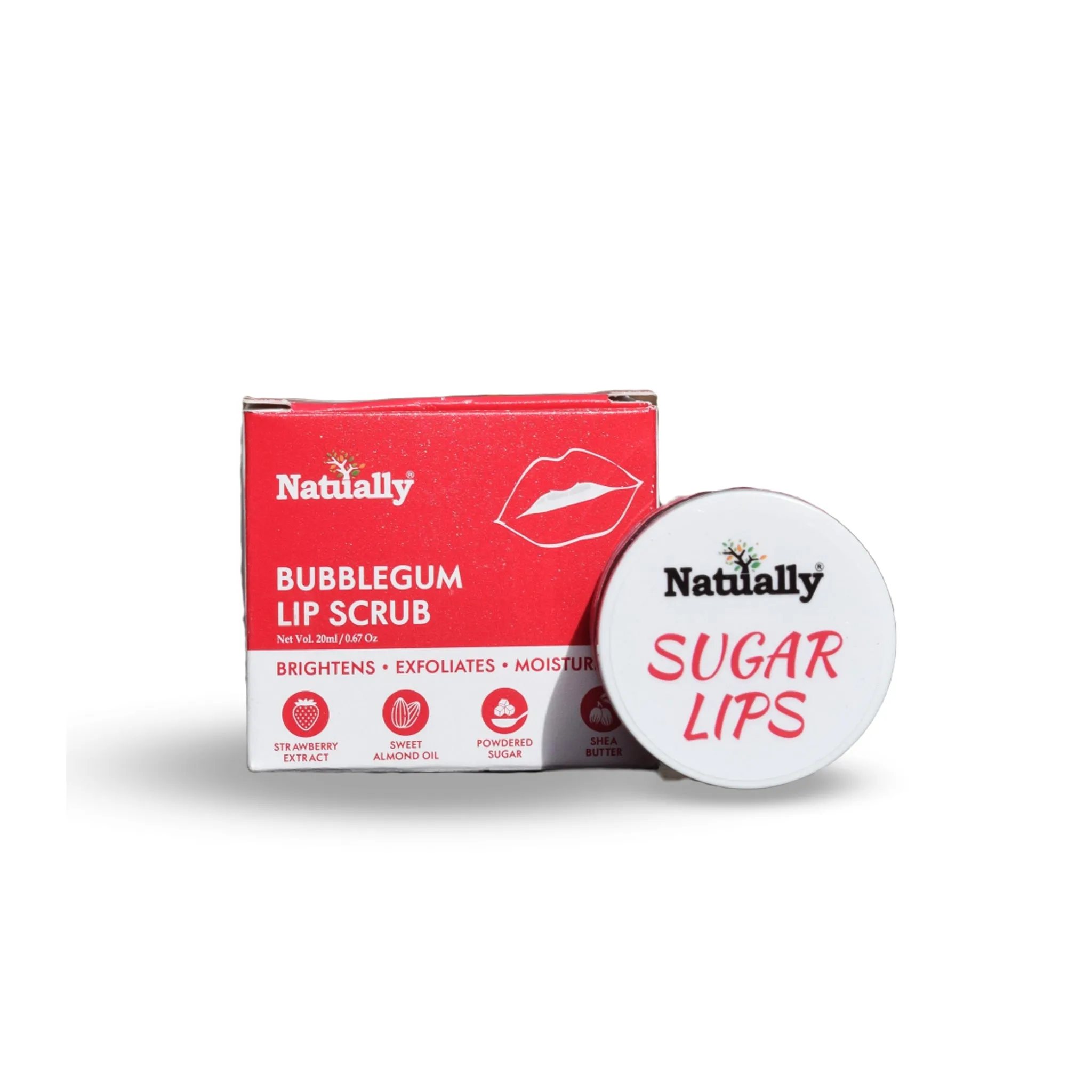 Natually Bubblegum Lip Scrub 20ml