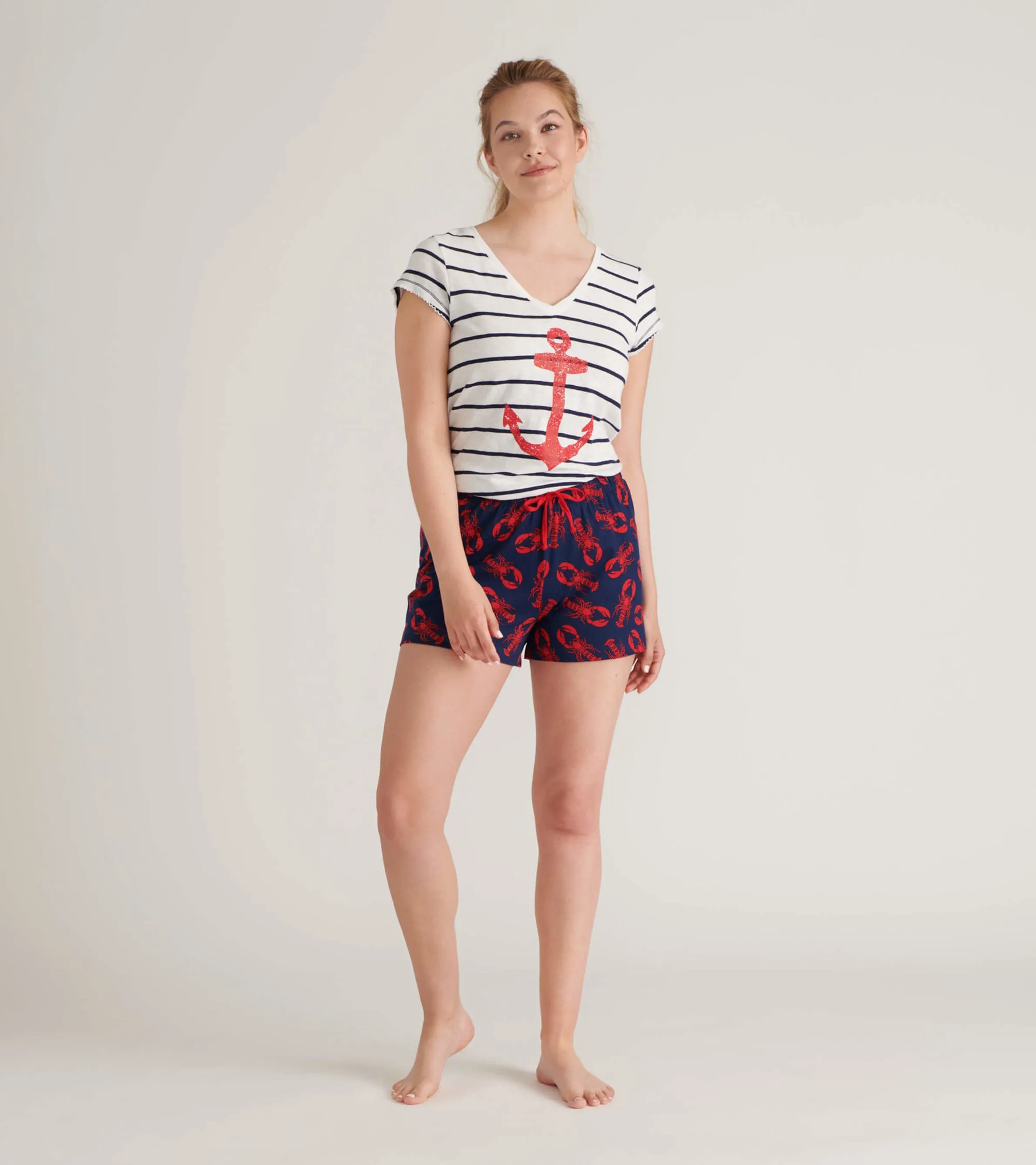 Navy Lobster Women's Sleep Shorts