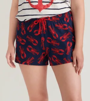 Navy Lobster Women's Sleep Shorts
