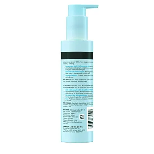 Neutrogena Cleanser, Skin Balancing Gel Cleanser With 2% Polyhydroxy Acid (Pha), purifying face Wash for Normal & Combo Skin, 186mL