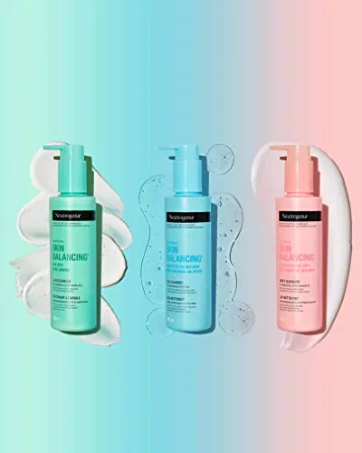 Neutrogena Cleanser, Skin Balancing Gel Cleanser With 2% Polyhydroxy Acid (Pha), purifying face Wash for Normal & Combo Skin, 186mL