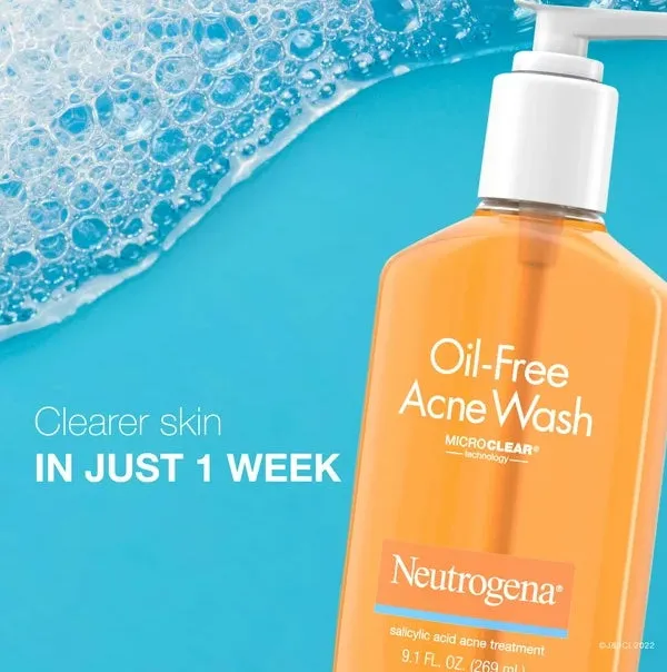 Neutrogena Oil-Free Salicylic Acid Acne Fighting Face Wash, 9 fl. oz