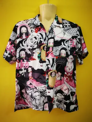 Nezuko Anime Collar Shirt