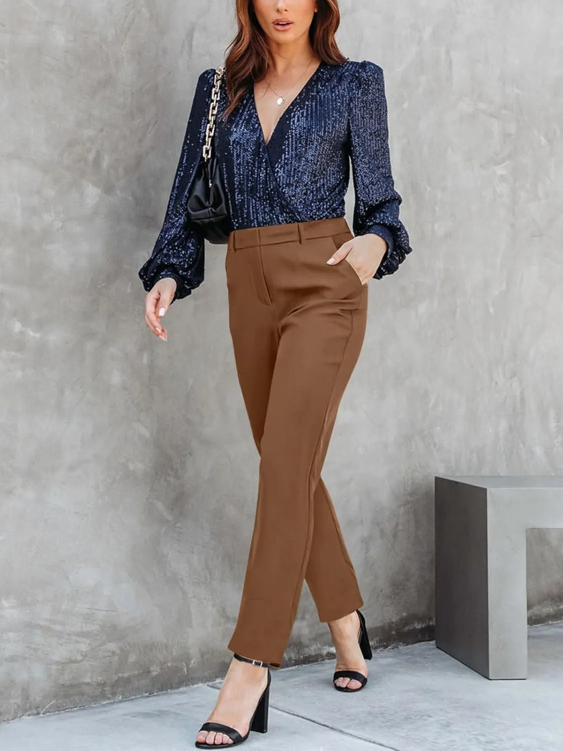 NIMIN Women High Waisted Dress Work Ankle Pants Long/Regular/Short Office Business Casual Trousers with Pockets 2025