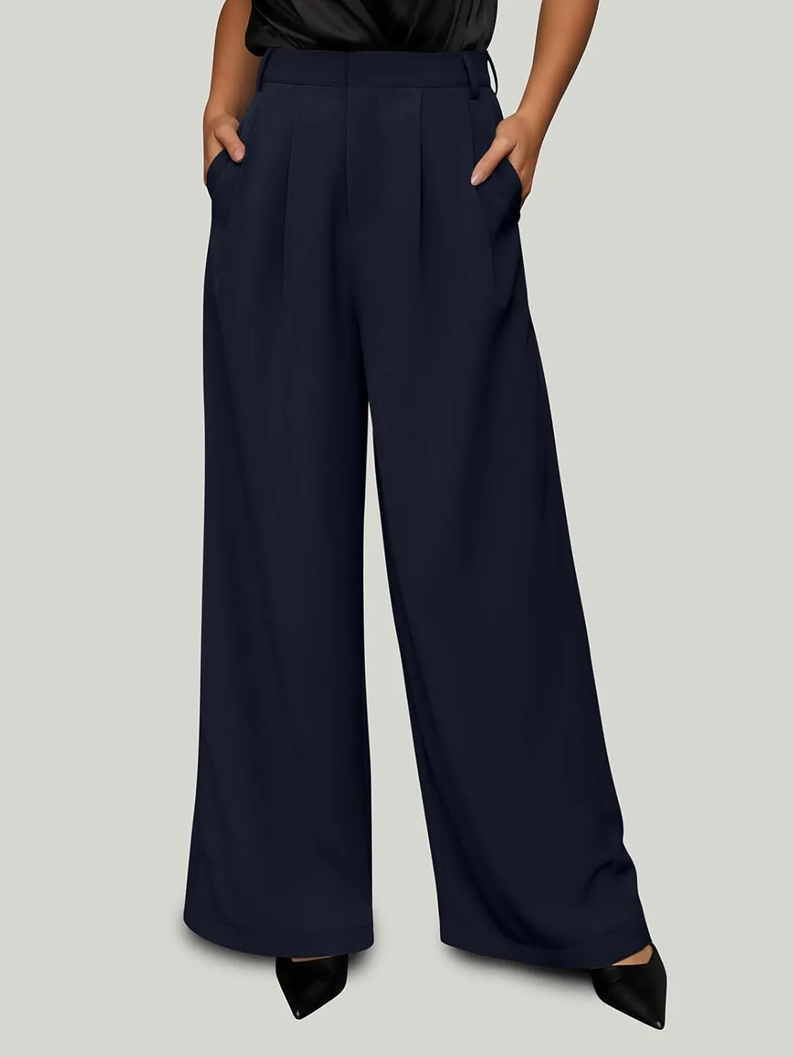 NIMIN Women Wide Leg Palazzo Pants High Waisted Business Casual Pants Dressy Loose Work Trousers 2025 Summer Slacks