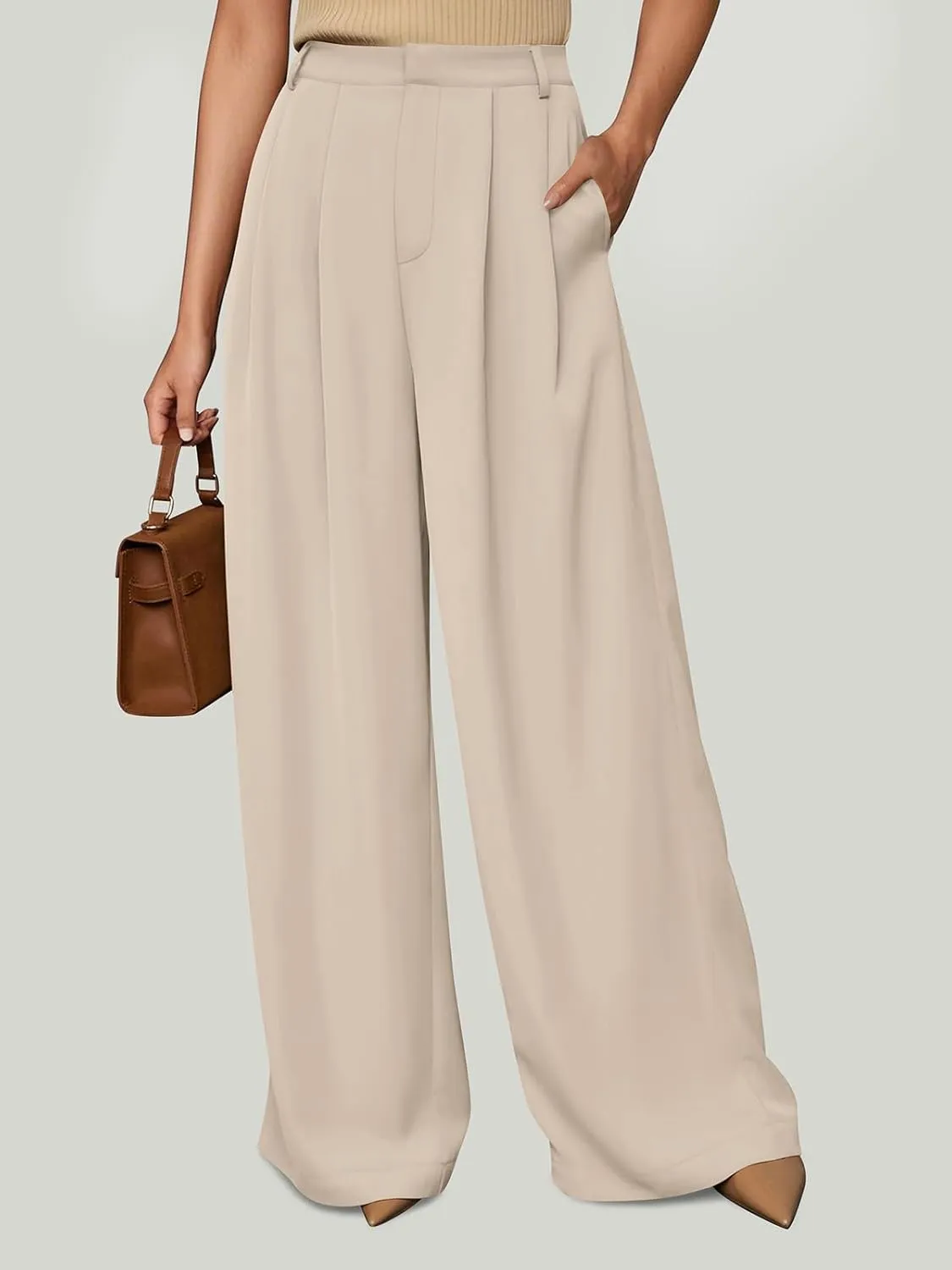 NIMIN Women Wide Leg Palazzo Pants High Waisted Business Casual Pants Dressy Loose Work Trousers 2025 Summer Slacks