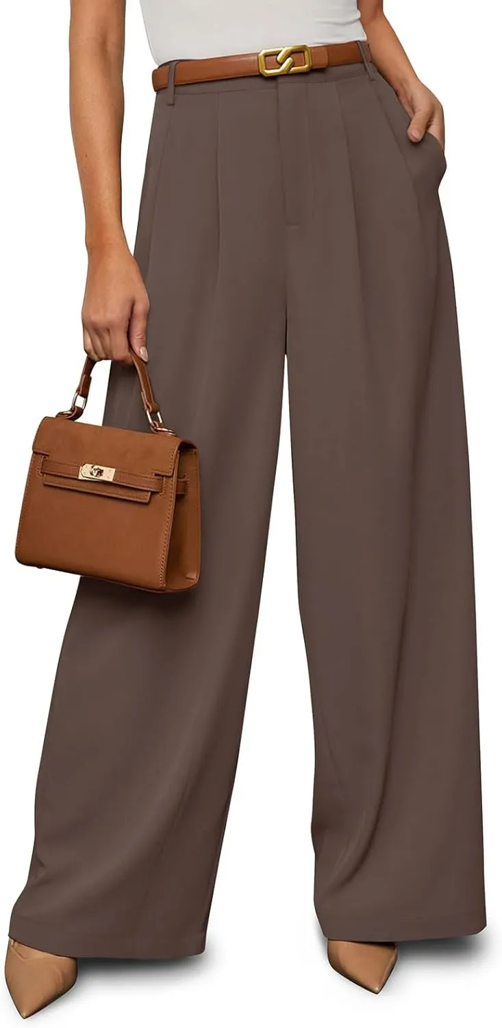 NIMIN Women Wide Leg Palazzo Pants High Waisted Business Casual Pants Dressy Loose Work Trousers 2025 Summer Slacks