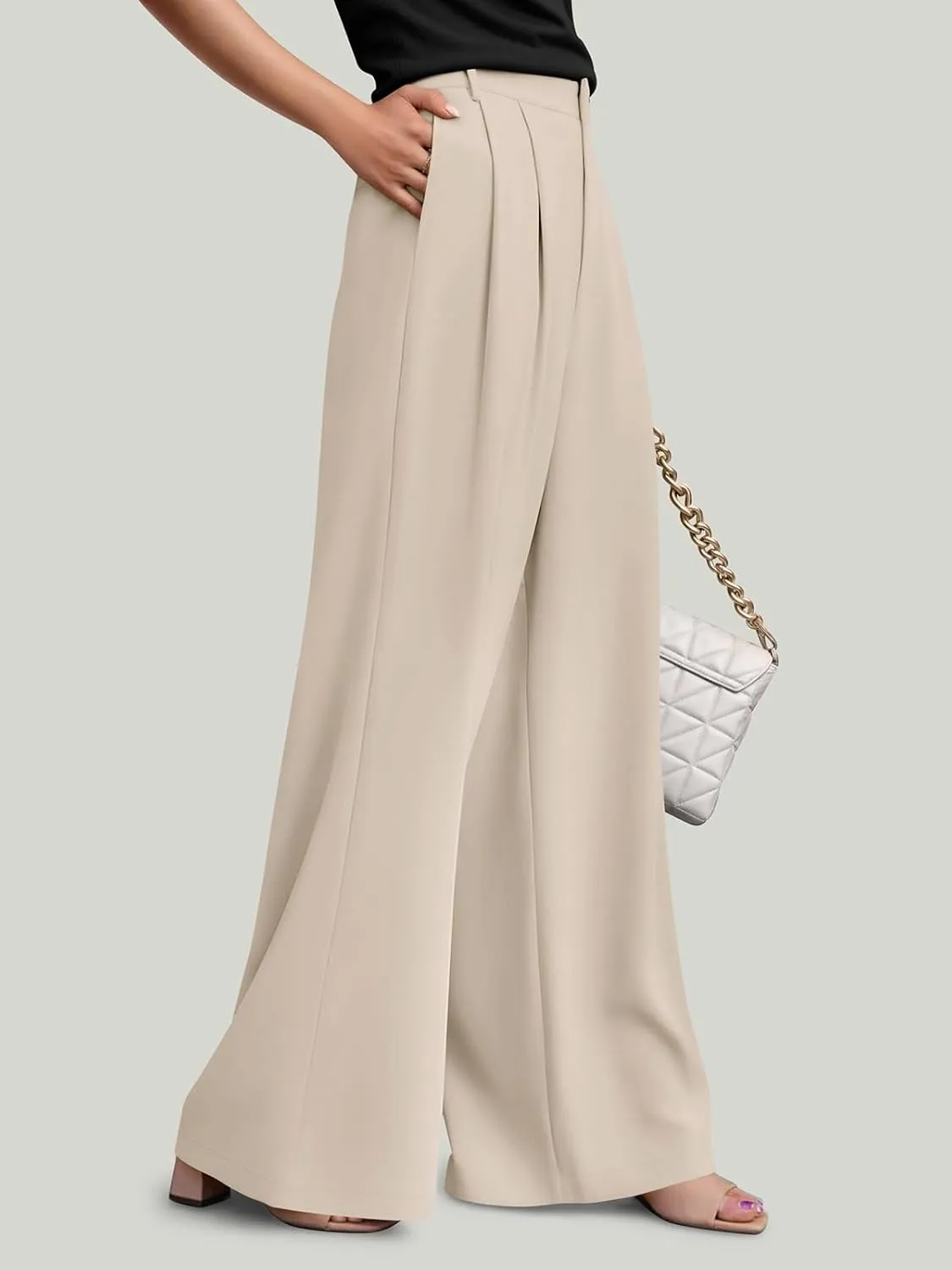 NIMIN Women Wide Leg Palazzo Pants High Waisted Business Casual Pants Dressy Loose Work Trousers 2025 Summer Slacks