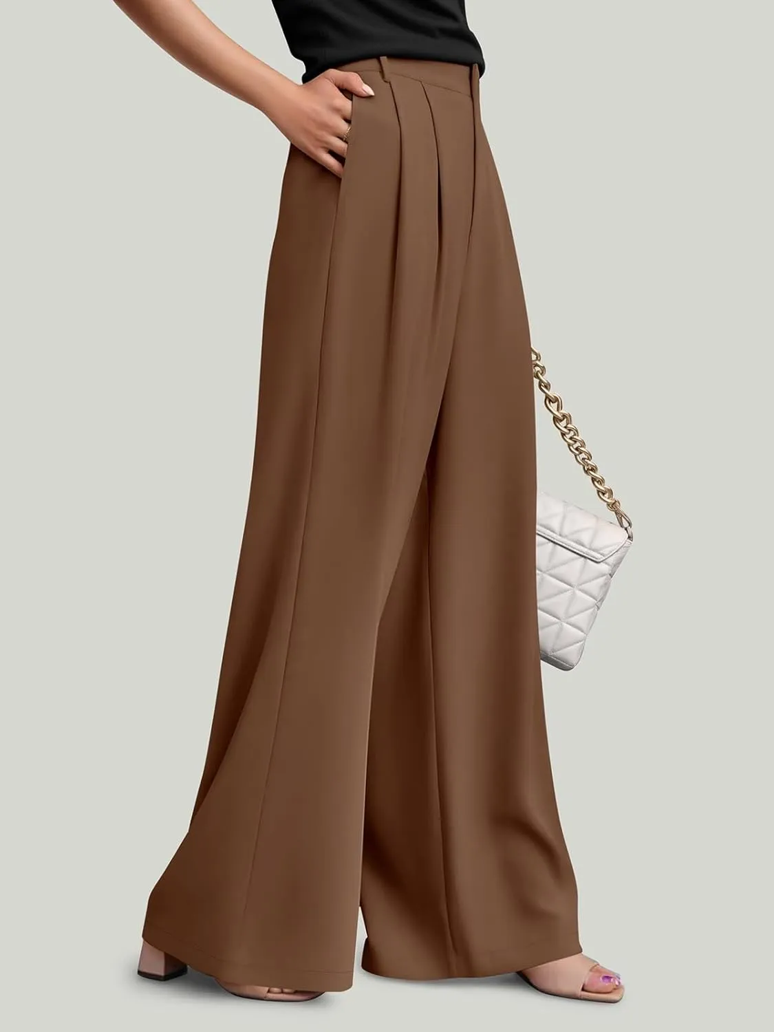 NIMIN Women Wide Leg Palazzo Pants High Waisted Business Casual Pants Dressy Loose Work Trousers 2025 Summer Slacks