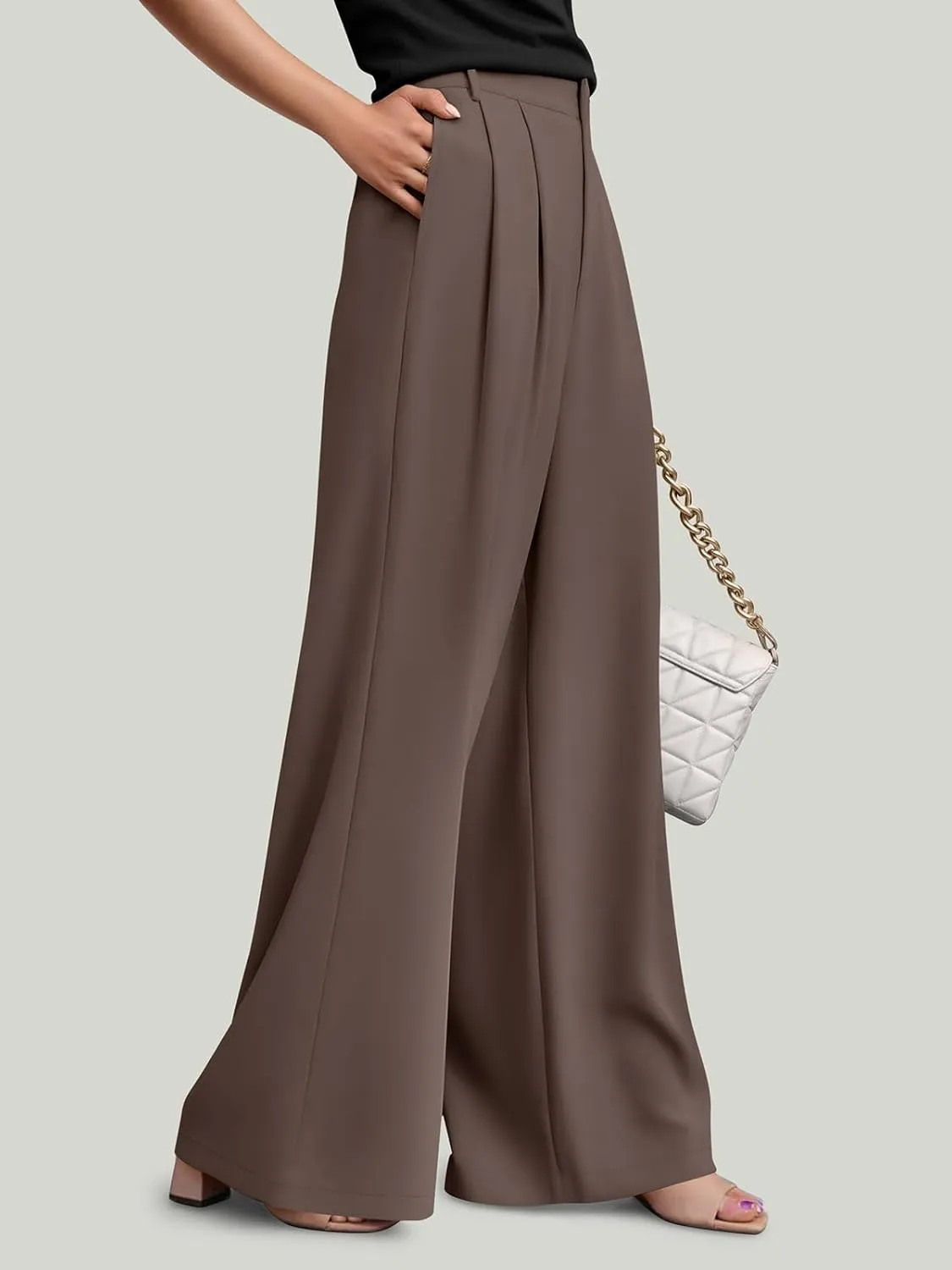 NIMIN Women Wide Leg Palazzo Pants High Waisted Business Casual Pants Dressy Loose Work Trousers 2025 Summer Slacks