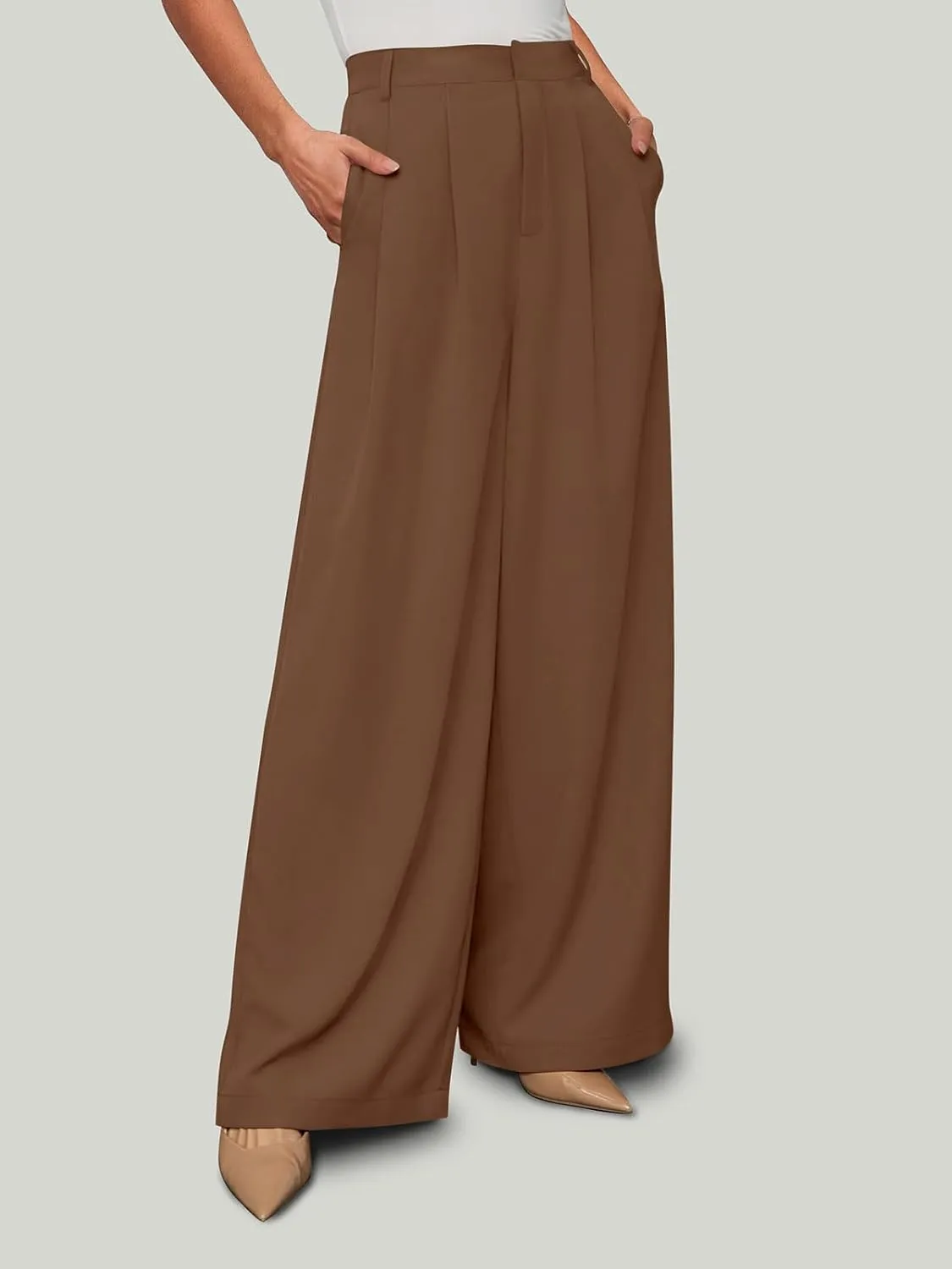 NIMIN Women Wide Leg Palazzo Pants High Waisted Business Casual Pants Dressy Loose Work Trousers 2025 Summer Slacks