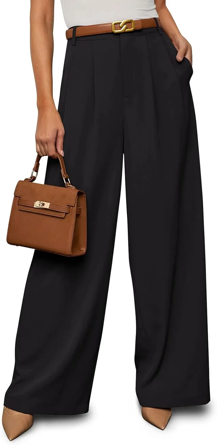 NIMIN Women Wide Leg Palazzo Pants High Waisted Business Casual Pants Dressy Loose Work Trousers 2025 Summer Slacks