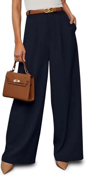 NIMIN Women Wide Leg Palazzo Pants High Waisted Business Casual Pants Dressy Loose Work Trousers 2025 Summer Slacks